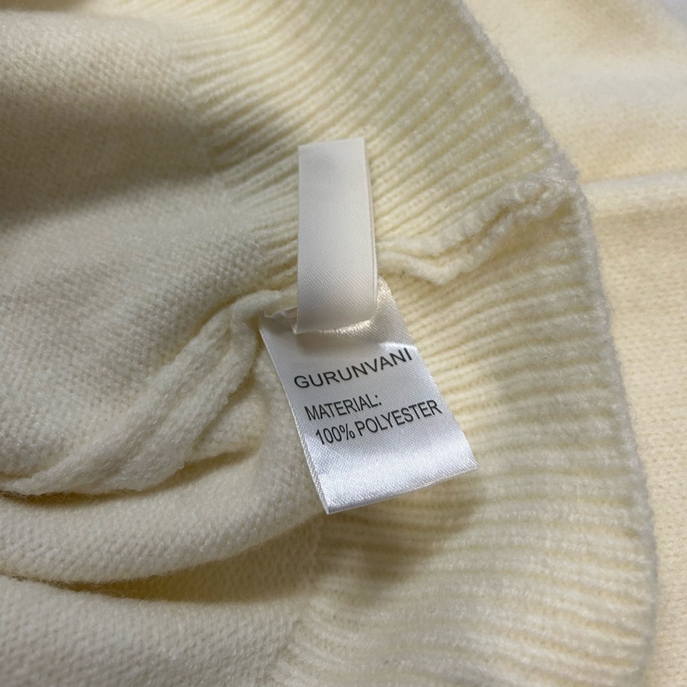 Men's Patchwork Crewneck Sweater - Cream, Green, and Brown - Picture 5 of 10